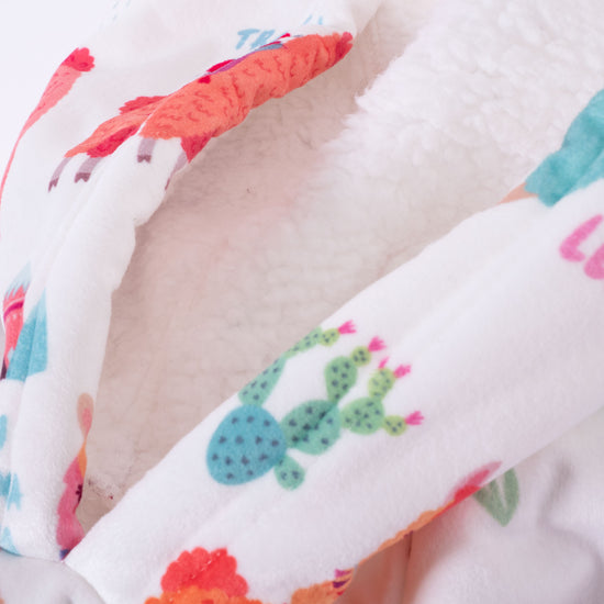 Oversized Mikina pro Dospělé s Kapucí s Funkcí Přikrývky - Minky Lama 05