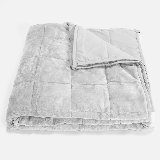 Těžká Přikrývka pro Dospělé - Flanelový Fleece Světle šedá 01